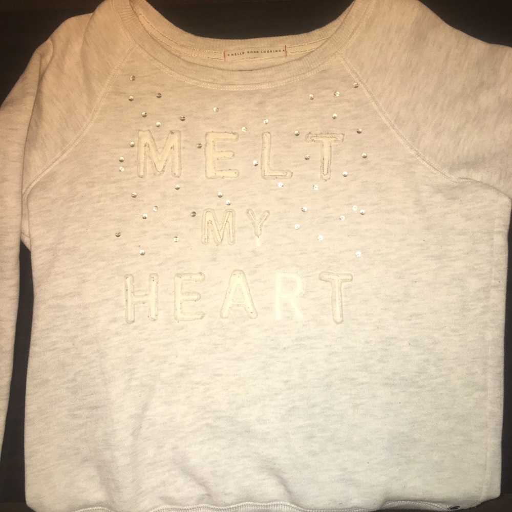 Super cute sweater! “Melt my heart” saying